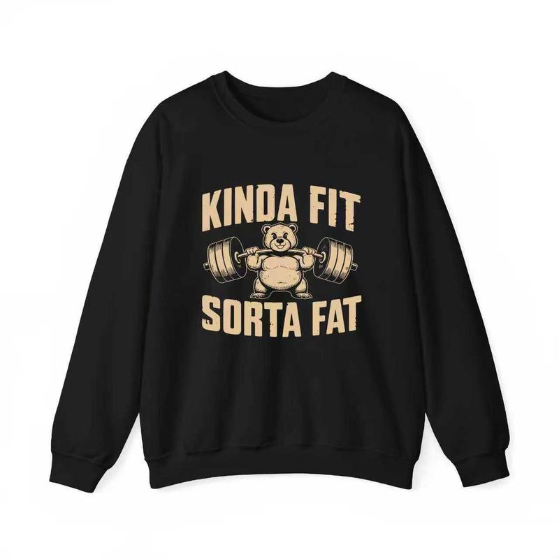 Funny Weightlifting Bear Tee – 100% Cotton Heavyweight Oversized Gym Shirt