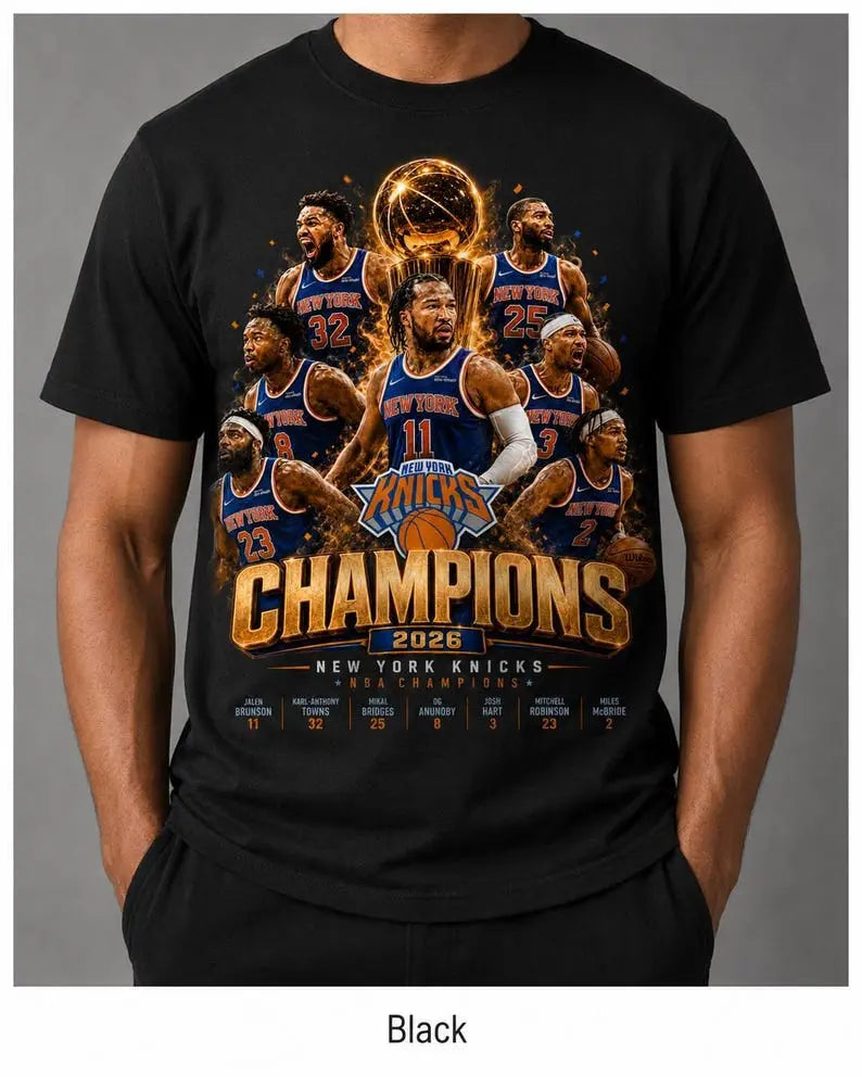 New York Knicks 2026 NBA Champions Victory Commemorative Graphic Tee