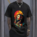 Rhythmic Legends: Iconic Bob Marley Tribute Artistic Tee