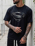 Iconic Metal Crest: Man of Steel Heritage Graphic Tee