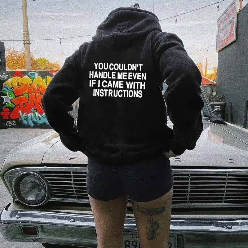 "Handle With Caution" Tattoo Aesthetic Hoodie | Retro Y2K Streetwear Tee
